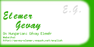 elemer gevay business card