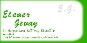 elemer gevay business card
